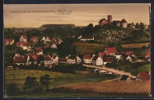 AK Burgthann, Ortsansicht mit Burgberg