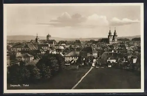 AK Bayreuth, Totalansicht mit Kirche