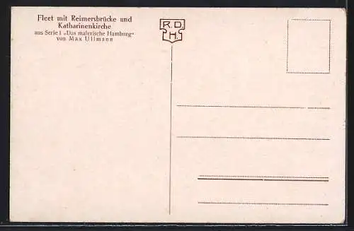 AK Alt-Hamburg, Fleet mit Reimersbrücke und Katharinenkirche