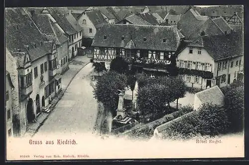 AK Kiedrich, Strassenpartie am Hotel Engel