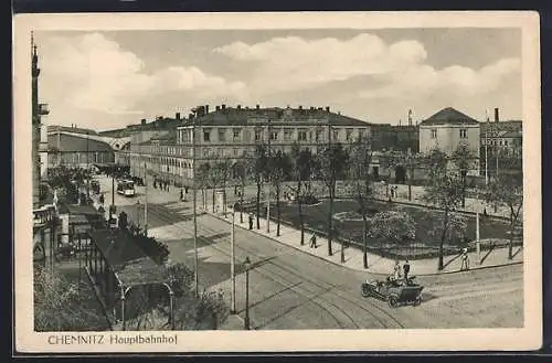 AK Chemnitz, Parkanlage vor dem Hauptbahnhof