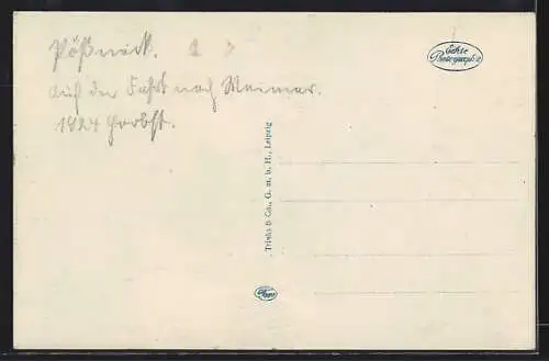 AK Pössneck, Rathaus-Treppe, Strassenpartie Krautgasse