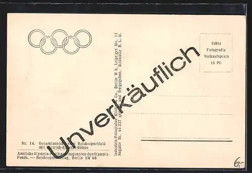 AK Berlin, Reichssportfeld, Olympia-Stadion, Luftbild