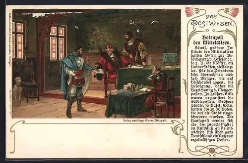 AK Im Mittelalter wurde die Post durch eigene Boten ausgetragen