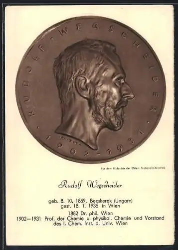 AK Porträt Professor Rudolf Wegscheider