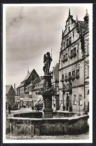 AK Kronach, Rathaus mit Michaelsbrunnen