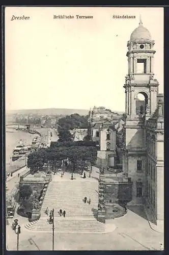 AK Dresden, Brühl`sche Terrasse & Ständehaus