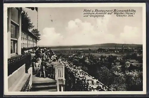 AK Werder / Havel, Hotel-Restaurant Bismarckhöhe