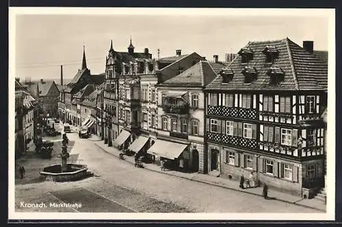 AK Kronach / Oberfranken, Marktstrasse mit Bankhaus Hermann König