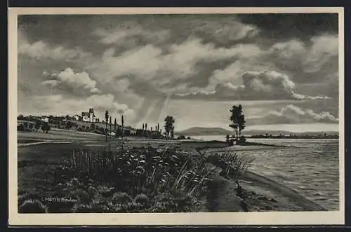 AK Horn / Untersee, Ortsansicht mit Seeblick