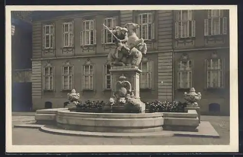 AK Ansbach / Bayern, Ansicht vom Luitpoldbrunnen