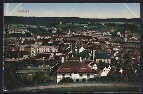 AK Ansbach / Bayern, Blick auf den Ort