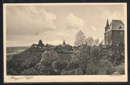 AK Nideggen /Eifel, Ortspanorama mit Türmen