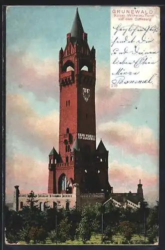 AK Grunewald, Kaiser Wilhelm-Turm auf dem Carlsberg