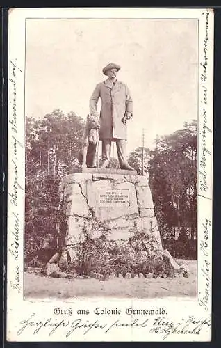 AK Berlin-Grunewald, Kolonie Grunewald, Bismarck-Denkmal