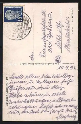 AK Stolberg /Harz, Grosses Fachwerkhaus mit Erkertürmchen