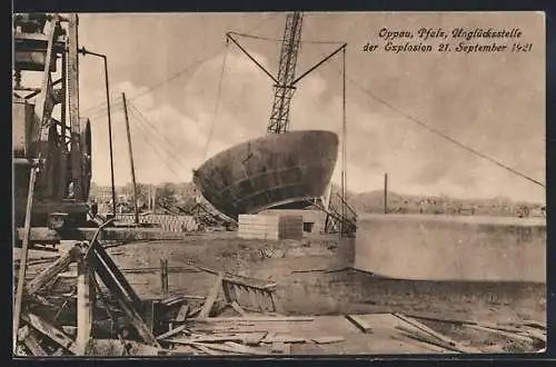 AK Ludwigshafen-Oppau, Unglücksstelle nach der Explosion vom 21. September 1921