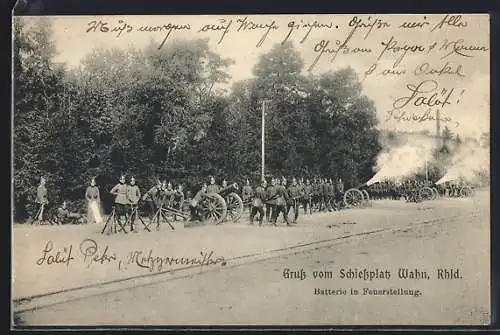 AK Wahn /Rhld., Batterie in Feuerstellung auf dem Schiessplatz
