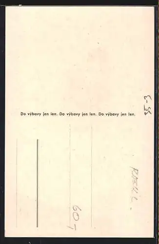 AK Celolneny ubrus zdobi stul a vydrzi trojnásob..., Essgeschirr, Werbung