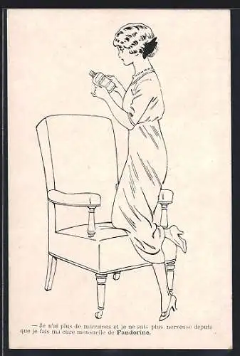 AK Reklame für Fandorine gegen Migräne