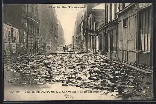 AK Paris, Rue Traversière pendant les inondations de janvier-février 1910