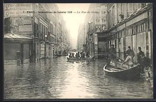 AK Paris, Inondations de Janvier 1910, La Rue de Seine