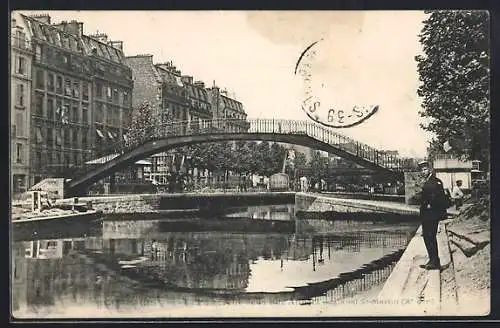 AK Paris, La Passerelle au Canal St-Martin