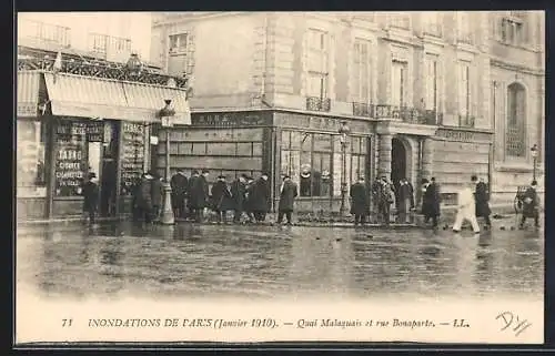 AK Paris, Inondations de janvier 1910, Quai Malaquais et rue Bonaparte