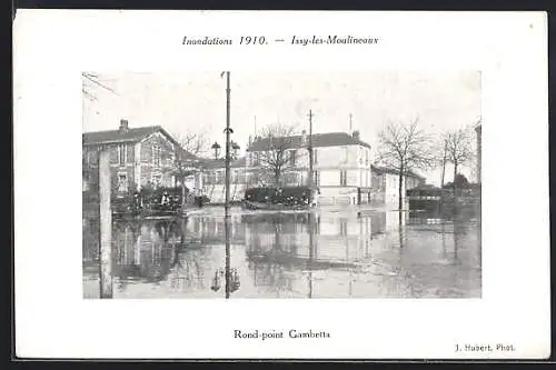 AK Issy-les-Moulineaux, Inondations 1910 au Rond-point Gambetta
