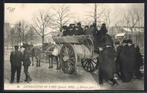 AK Paris, Inondations de janvier 1910, Pauvres gens