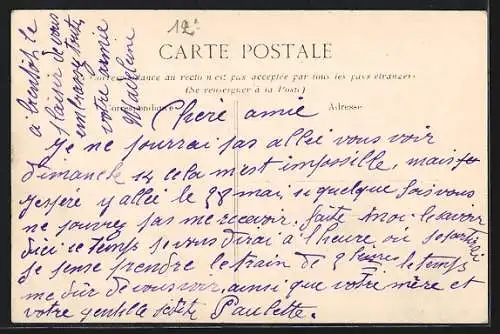 AK Paris, Crue de la Seine 1910, Avenue Daumesnil avec charrettes sur l`eau
