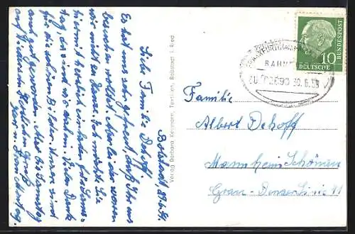 AK Bobstadt / Hessen, Frankfurter Strasse, Evang. Kirche, Rheinstrasse, Kathol. Kirche, Bergstrasse
