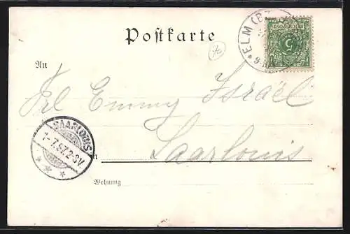 Lithographie Frankfurt a. M., Ortsansicht mit Brücken