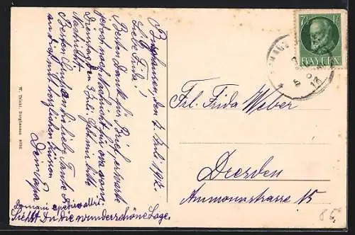 AK Burghausen / Salzach, Heilig Kreuz, Weh, ehemalige Richtstätte, Kümmerniss, Weinreben-Passepartout