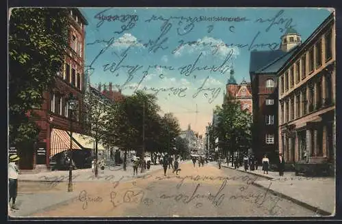 AK Hagen / Westfalen, Elberfelderstrasse mit Passanten und Geschäften