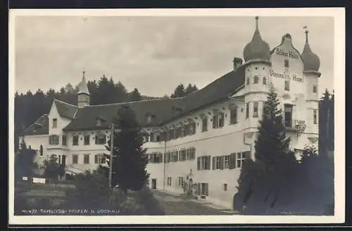 AK Lochau /Bodensee, Blick auf das Schloss Hofen, Vinzenz-Heim