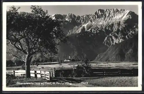 AK Mieming /Tirol, Obermieming mit Hochplattig