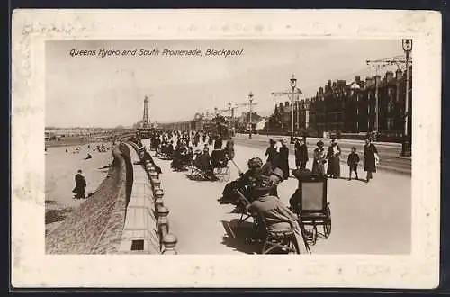 Präge-AK Blackpool, Queens Hydro and South Promenade