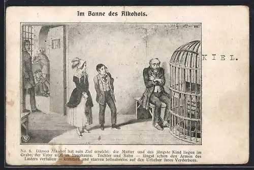 AK Im Banne des Alkohols, No. 8, Besuch beim Vater im Irrenhaus