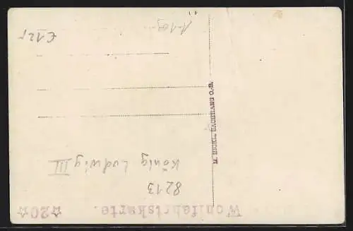 AK König Ludwig III., Empfang vor einem geschmückten Haus