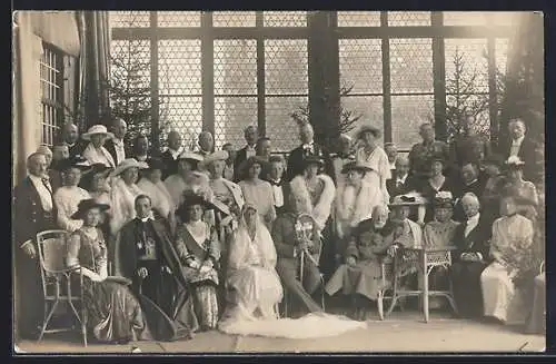 AK Gruppenbild zur Vermählung Kronprinz Rupprechts von Bayern 1921