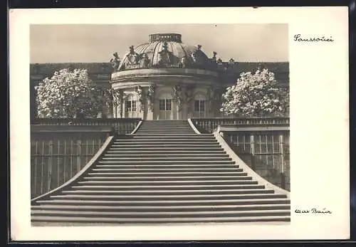 Foto-AK Max Baur: Potsdam, Sanssouci, Frontansicht