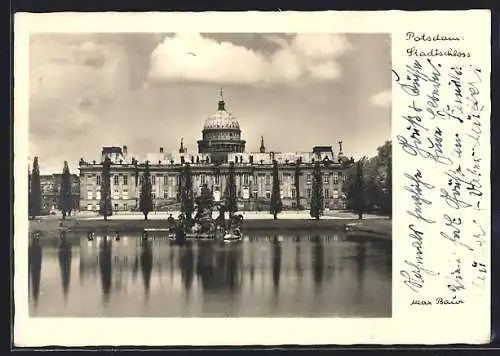 Foto-AK Max Baur: Potsdam, Stadtschloss vom Wasser aus