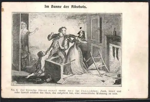 AK Im Banne des Alkohols, No. 6, Zank und Streit im Haus