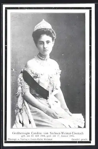 AK Portrait Grossherzogin Caroline von Sachsen-Weimar-Eisenach