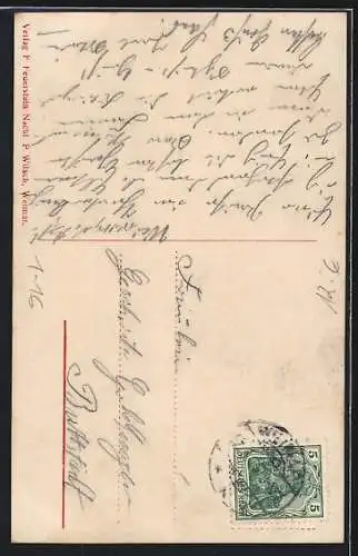 AK Grossherzogin Feodora von Sachsen mit Prinzessin Sophie u. Erbgrossherzog Wilhelm Ernst
