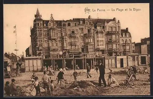 AK La Panne, La Plage et la Digue