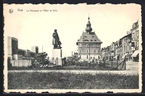 AK Visé, Le Monument et l`Hôtel de Ville