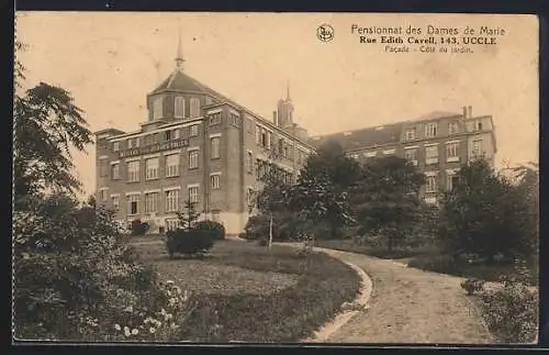AK Uccle, Pensionnat des Dames de Marie, Rue Edith Cavell 143, Facade Côté du jardin