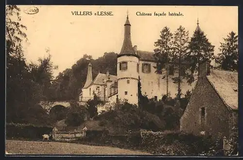 AK Villers s. Lesse, Chateau facade latérale